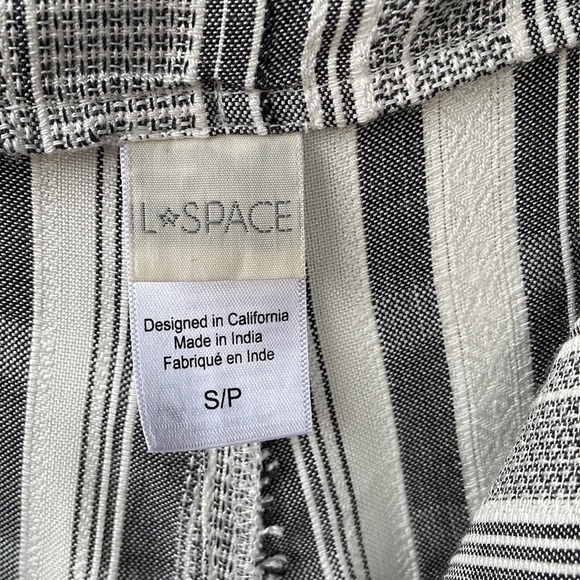 L Space Wide Leg Pants Grey Stripe Front Tie Closure Summer Coastal Beach Small - Picture 5 of 7